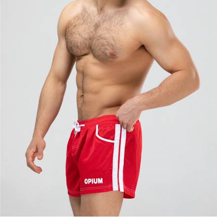 Мужские короткие шорты из быстросохнущего перфорированного материала Opium