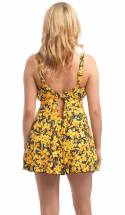 Жёлтый пляжный топ-танкини с цветочным принтом Akcent