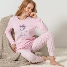Хлопковый пижамный комплект с мишкой-конькобежцем Cotonella
