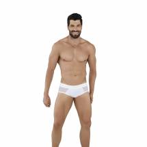 Белые мужские трусы-тонги с сетчатыми вставками Berna Thong Clever Masculine Underwear