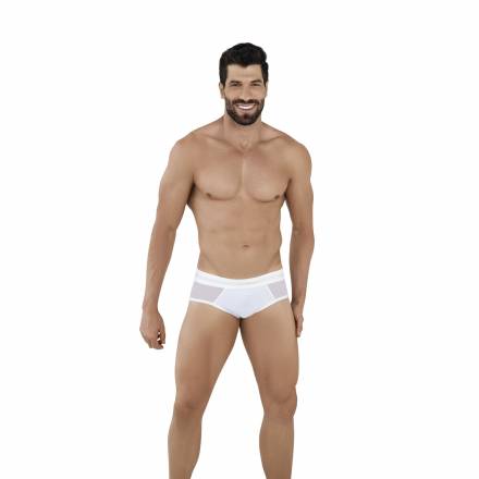 Белые мужские трусы-тонги с сетчатыми вставками Berna Thong Clever Masculine Underwear