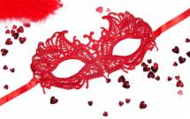Красная ажурная текстильная маска &quot;Андреа&quot; Bior toys