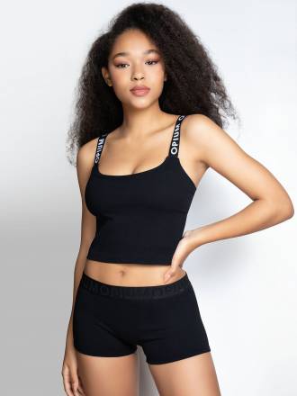 Женский укороченный топ из мягкого трикотажа в рубчик Opium