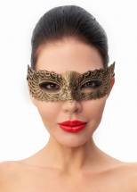 Пикантная золотистая женская карнавальная маска Джага-Джага