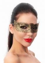 Пикантная золотистая женская карнавальная маска Джага-Джага