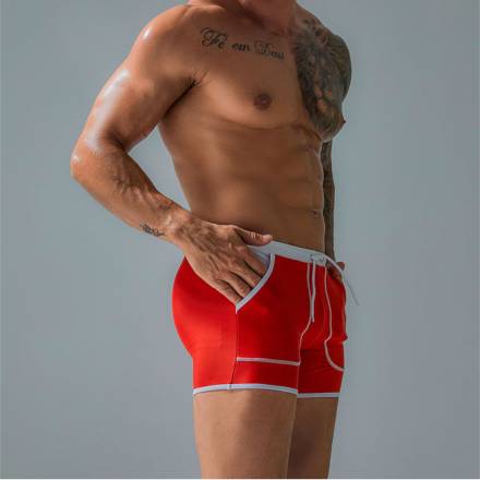 Красные плавки-боксеры с контрастной отделкой Romeo Rossi