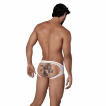 Белые трусы-джоки с ажурными вставками Urge Jockstrap Clever Masculine Underwear