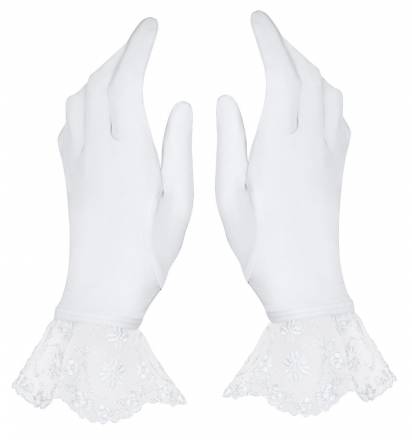 Короткие перчатки Etheria с оборками из тонкого цветочного кружева Obsessive