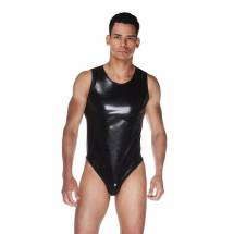 Мужское wet-look боди с прозрачной спинкой La Blinque