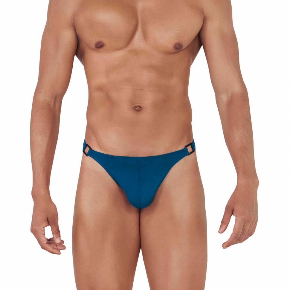 Синие мужские трусы-тонги с пряжками Flashing Thong Clever Masculine Underwear