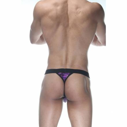 Фиолетовые блестящие трусы-стринги Don Moris