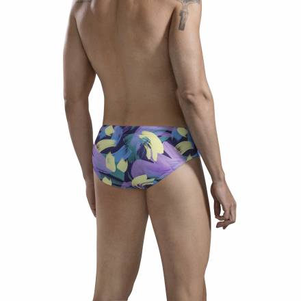 Фиолетовые плавки с принтом в виде цветных мазков Tide Swimsuit Brief Clever Masculine Underwear