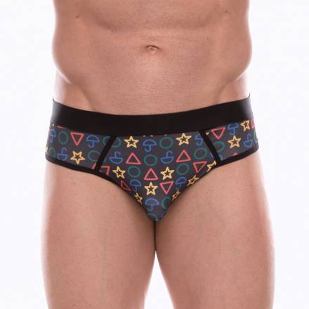 Темно-серые мужские трусы-джоки с принтом в виде цветных значков Don Moris