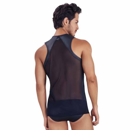 Черная прозрачная мужская майка Audacy Tank Top Clever Masculine Underwear
