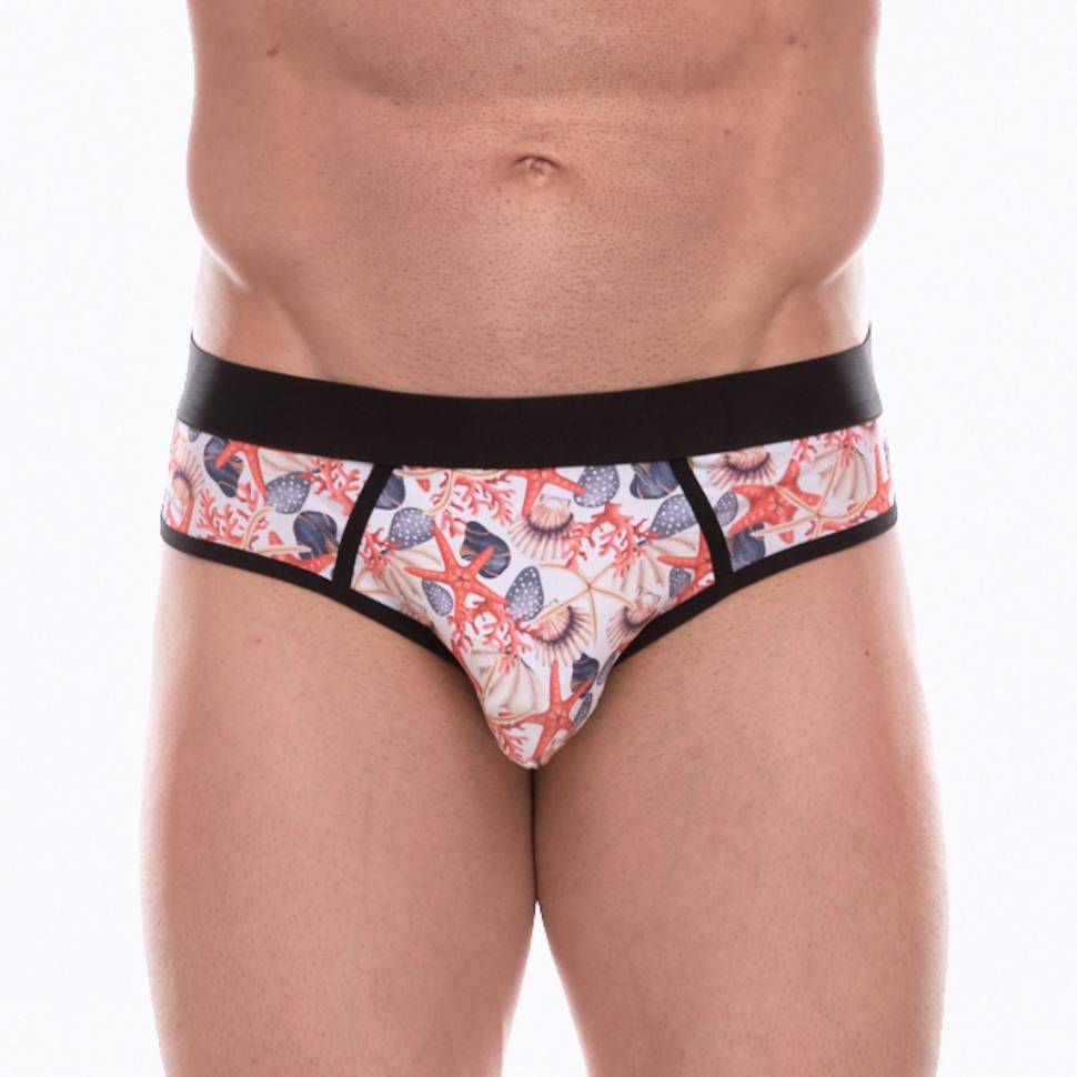 Белые трусы-джоки с принтом в виде цветных ракушек Don Moris