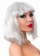 Серебристый парик-каре с челкой Джага-Джага