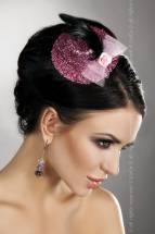 Блестящая розовая шляпка с розочкой Livia Corsetti