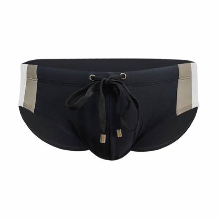 Черные мужские плавки с двухцветными вставками по бокам Romeo Rossi