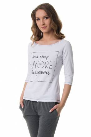 Пижама Sleeps с принтом на футболке Evelena