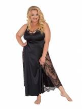Длинная сорочка plus size с кружевными вставками Akcent