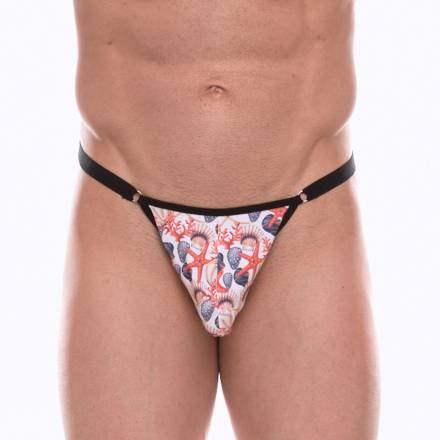 Мужские трусы-тонги с принтом в виде разноцветных ракушек Don Moris