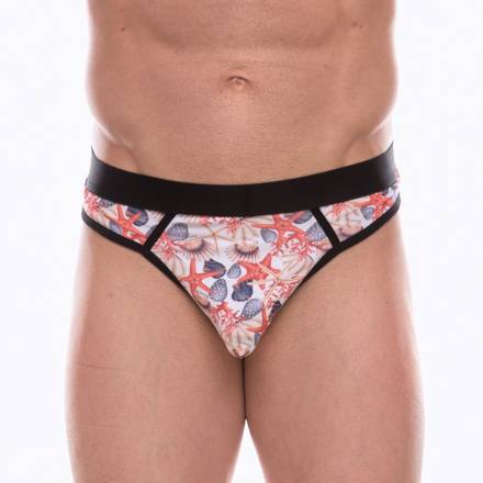 Мужские трусы-стринги с принтом в виде разноцветных ракушек Don Moris