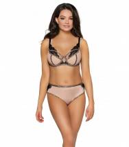Бюстгальтер на косточках с отделкой кружевом и леопардовым кантом AVA