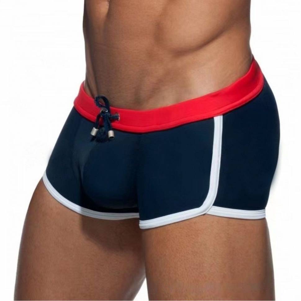 Темно-синие мужские плавки-хипсы с контрастной отделкой Romeo Rossi