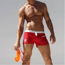 Красные мужские плавки-хипсы с контрастным поясом Romeo Rossi