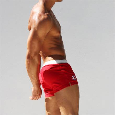 Красные мужские плавки-хипсы с контрастным поясом Romeo Rossi