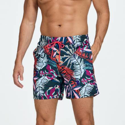 Темно-серые шорты с растительным принтом Romeo Rossi