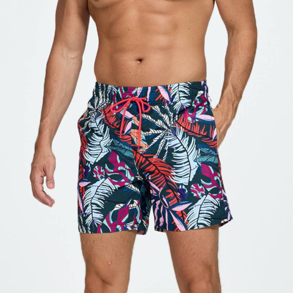 Темно-серые шорты с растительным принтом Romeo Rossi