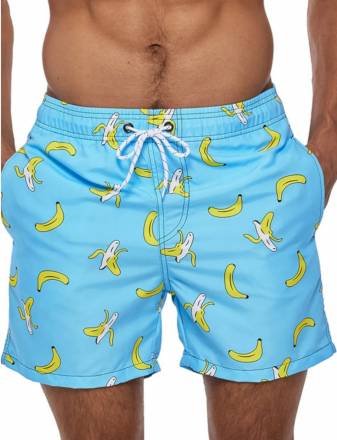 Голубые пляжные шорты с принтом в виде бананов Romeo Rossi