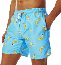 Голубые пляжные шорты с принтом в виде бананов Romeo Rossi