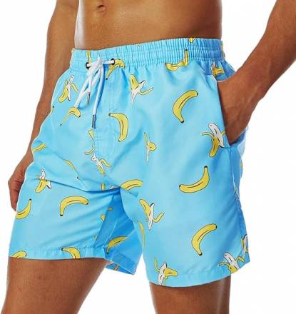 Голубые пляжные шорты с принтом в виде бананов Romeo Rossi