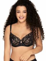 Стильный бюстгальтер на косточках plus size с кружевом AVA