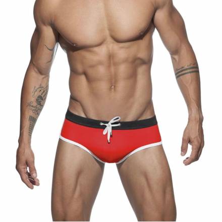 Красные мужские плавки-брифы с контрастной отделкой Romeo Rossi