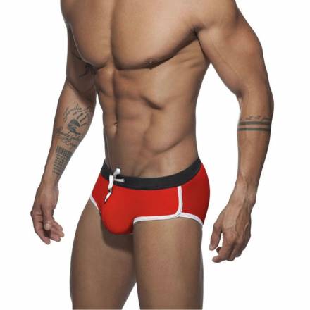 Красные мужские плавки-брифы с контрастной отделкой Romeo Rossi