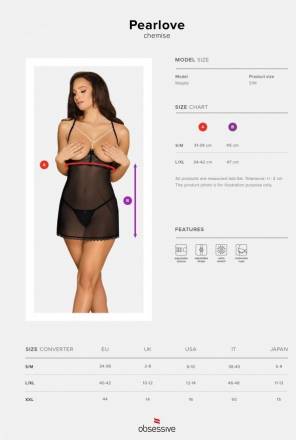 Обольстительная сорочка Pearlove с открытым лифом Obsessive