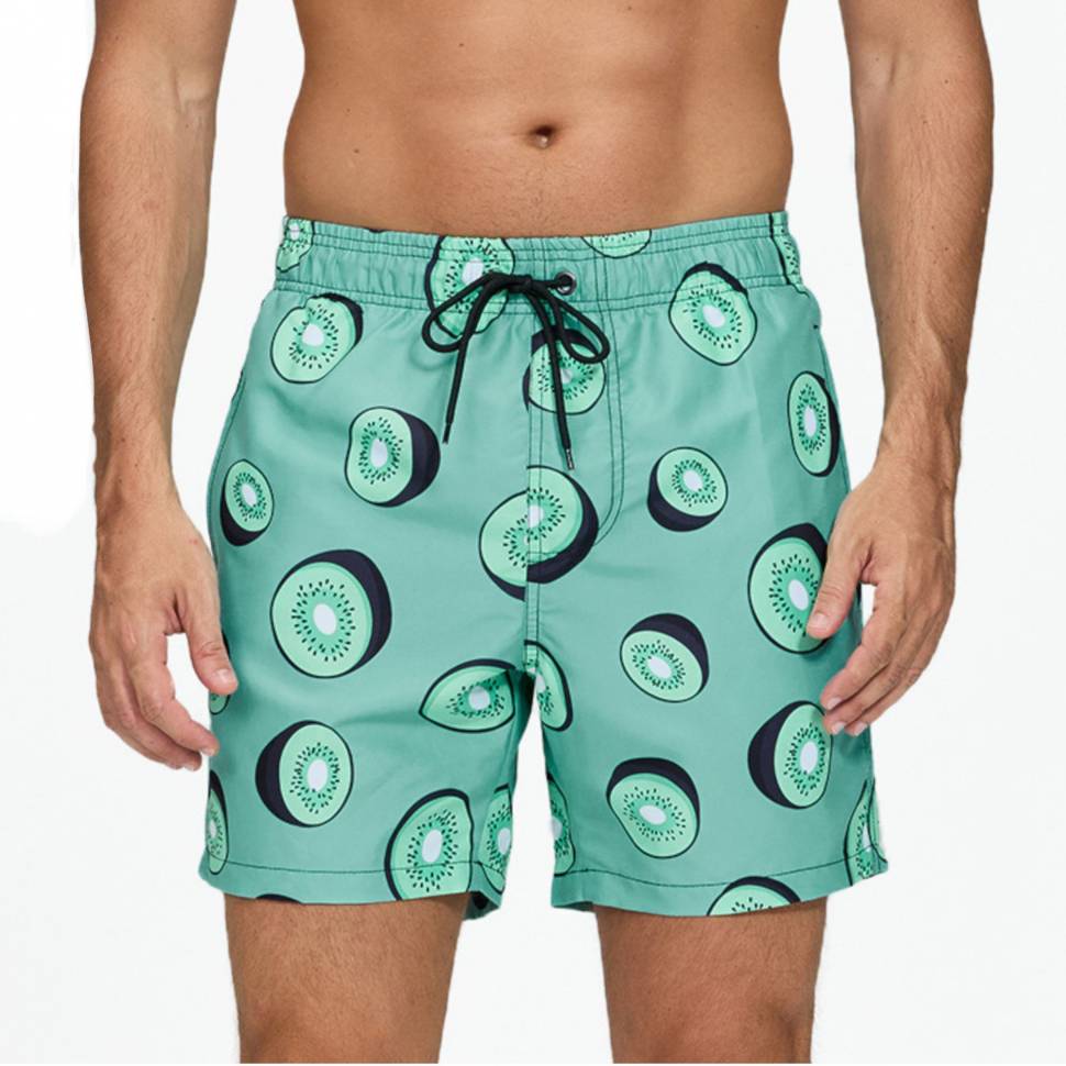 Зеленые мужские шорты с принтом в виде киви Romeo Rossi