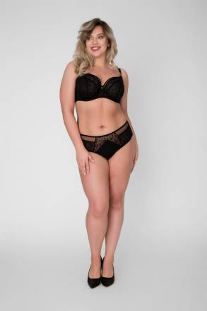 Бюстгальтер с мягкими чашками +size из гипюра и сетки Akcent