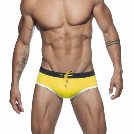 Желтые мужские плавки-брифы с контрастной отделкой Romeo Rossi