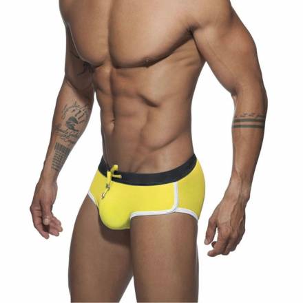 Желтые мужские плавки-брифы с контрастной отделкой Romeo Rossi