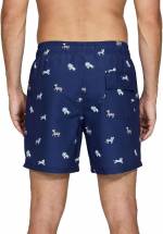 Темно-синие пляжные шорты с принтом в виде зверушек Romeo Rossi