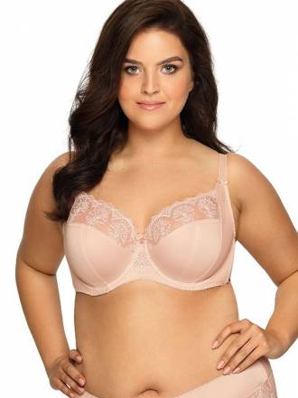 Бюстгальтер plus size на косточках с нежными кружевными элементами AVA
