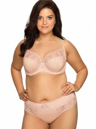 Бюстгальтер plus size на косточках с нежными кружевными элементами AVA