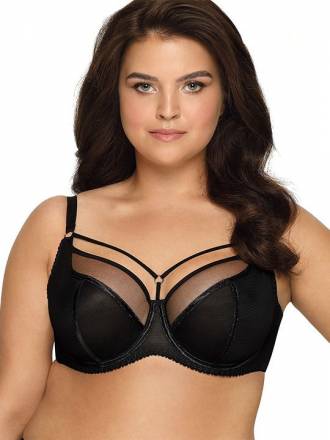 Бюстгальтер на косточках plus size с декоративными бретелями AVA