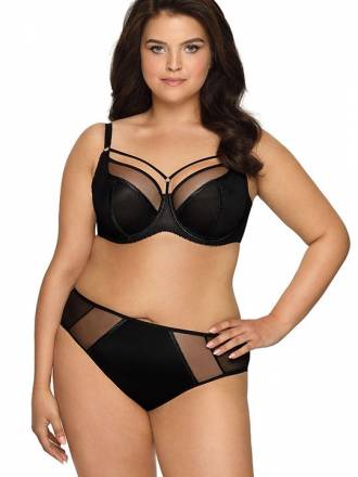 Бюстгальтер на косточках plus size с декоративными бретелями AVA