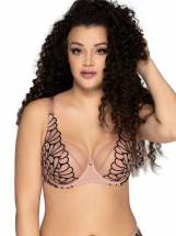 Бюстгальтер на косточках с контрастной черной вышивкой AVA