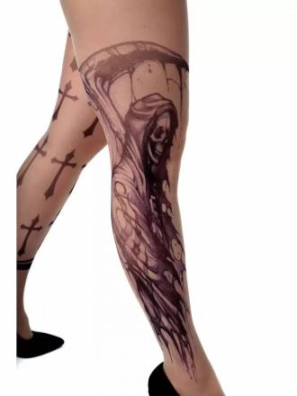 Колготки +size с принтом в виде смерти и крестов STOP Your Style